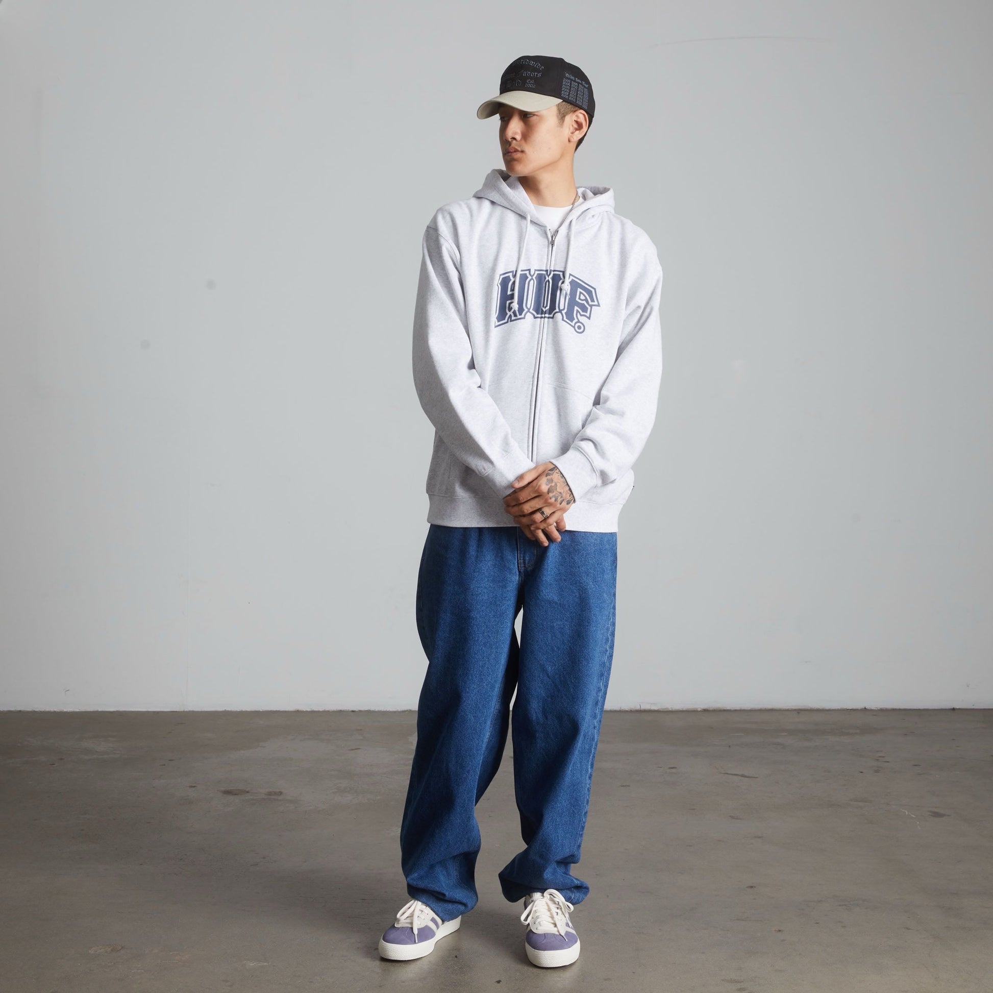 Huf Classic Arch Full-Zip Hoodie Black/White
