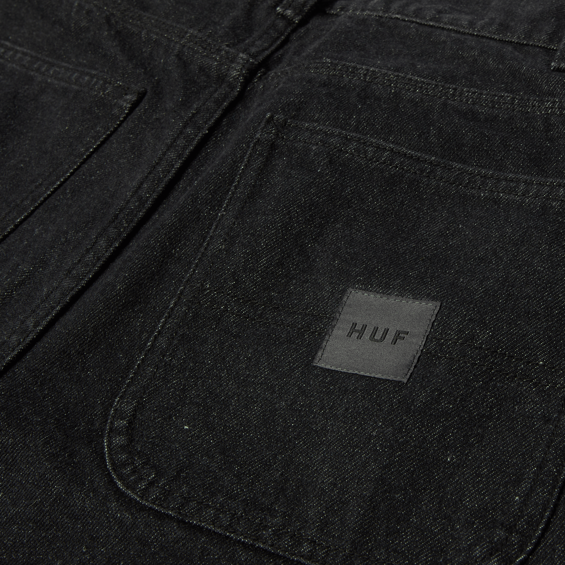 HUF Classic H Double Knee Denim Short Black Denim