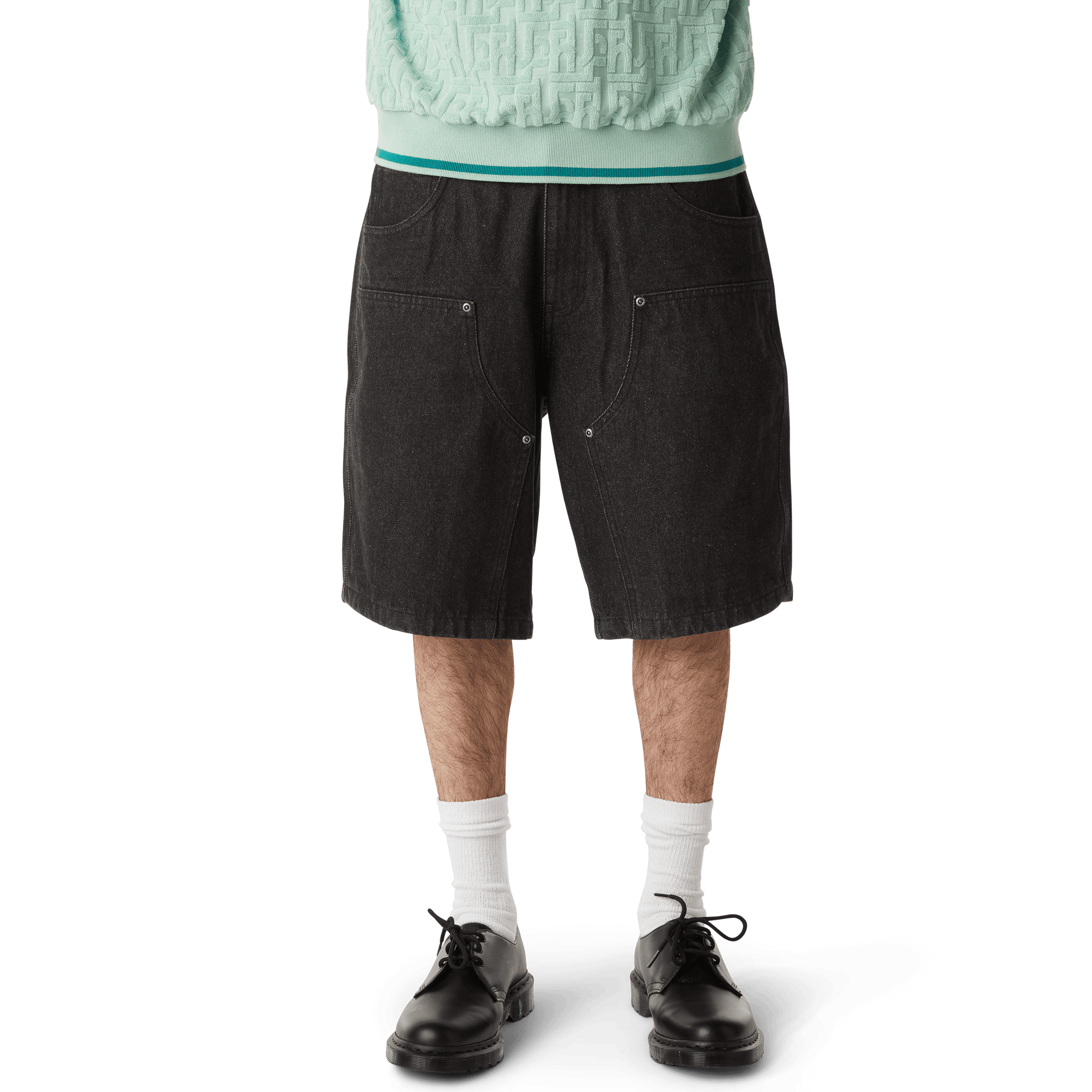 HUF Classic H Double Knee Denim Short Black Denim