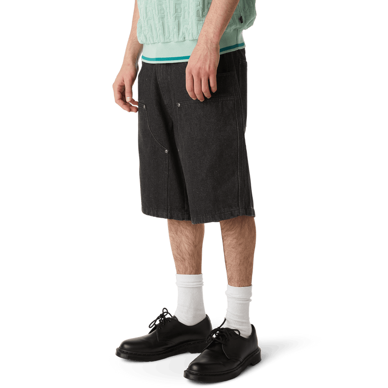 HUF Classic H Double Knee Denim Short Black Denim