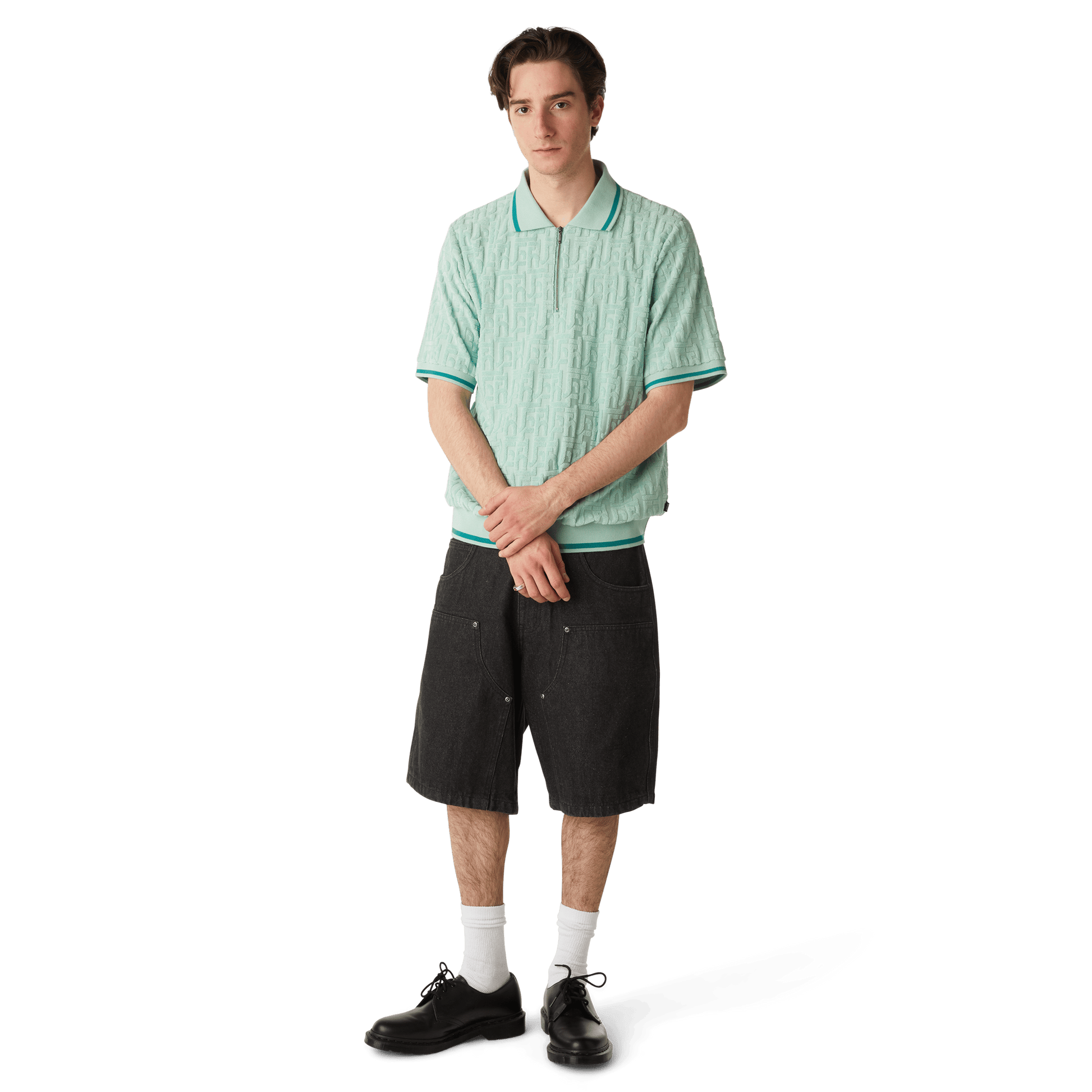 HUF Classic H Double Knee Denim Short Black Denim
