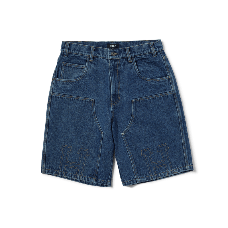 HUF Classic H Double Knee Denim Short Stone Wash Indigo