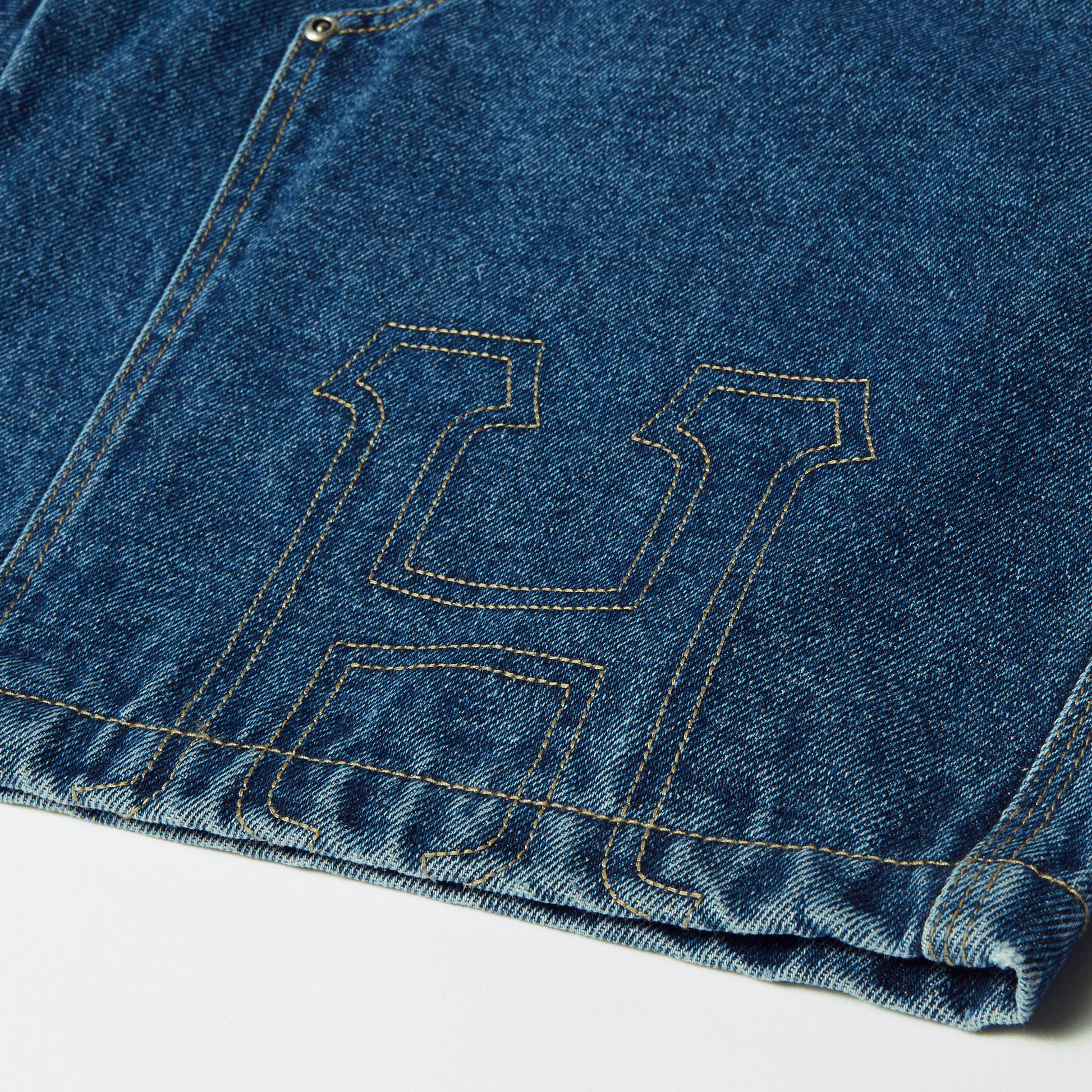 HUF Classic H Double Knee Denim Short Stone Wash Indigo