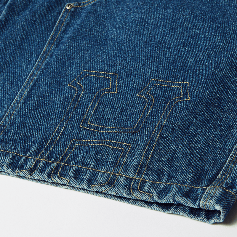 HUF Classic H Double Knee Denim Short Stone Wash Indigo