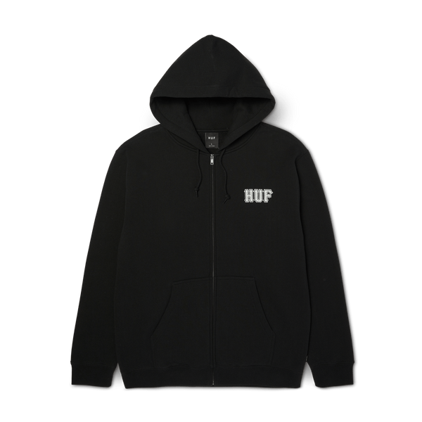 Huf Classic Logo Full-Zip Hoodie Black