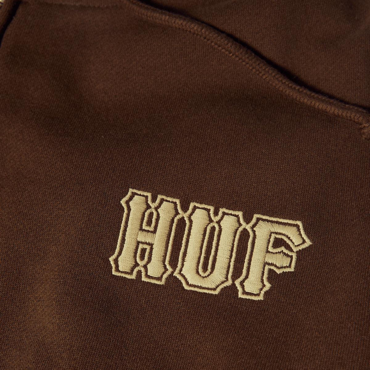 Huf Classic Logo Full-Zip Hoodie Chocolate