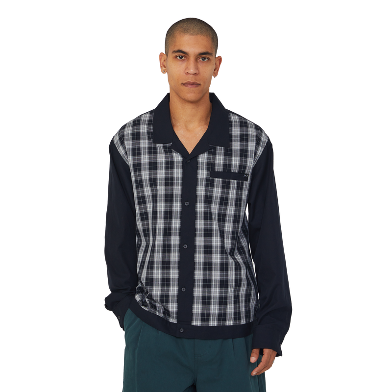 HUF Coolidge Plaid Long Sleeve Shirt Black