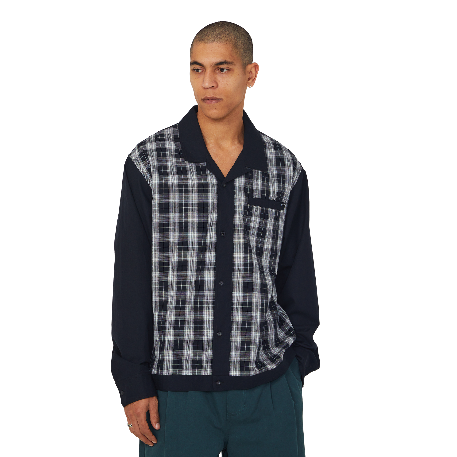 HUF Coolidge Plaid Long Sleeve Shirt Black