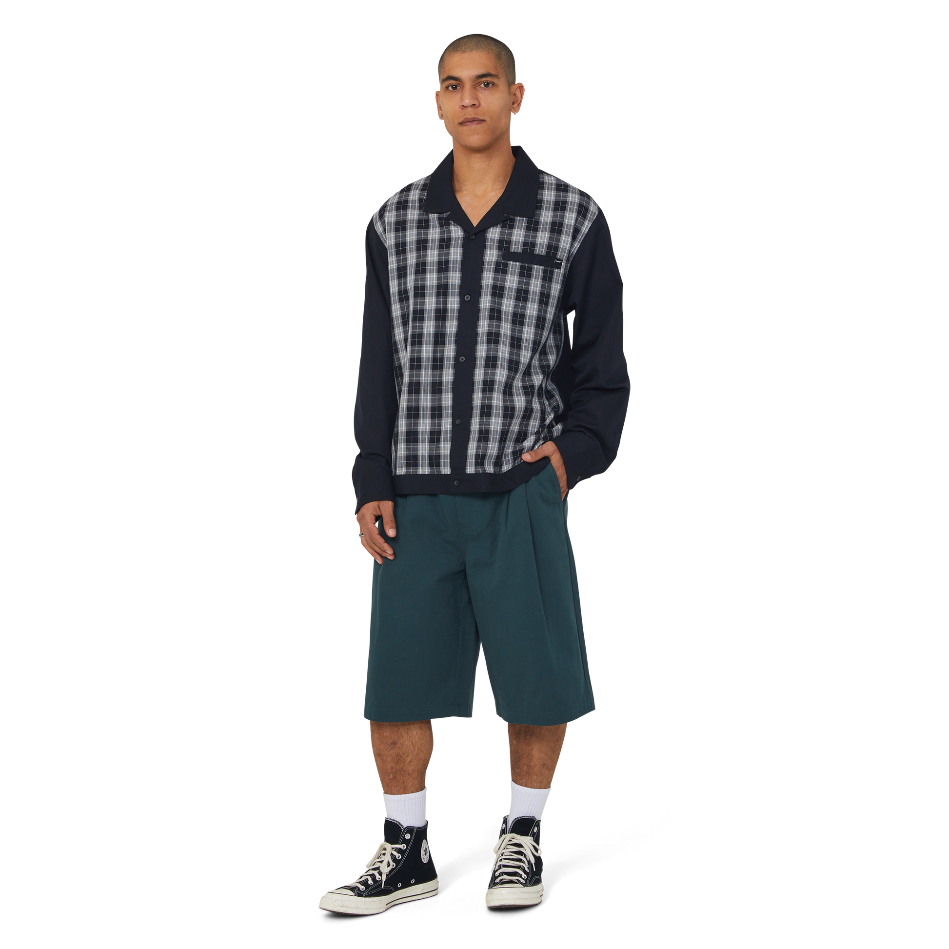 HUF Coolidge Plaid Long Sleeve Shirt Black