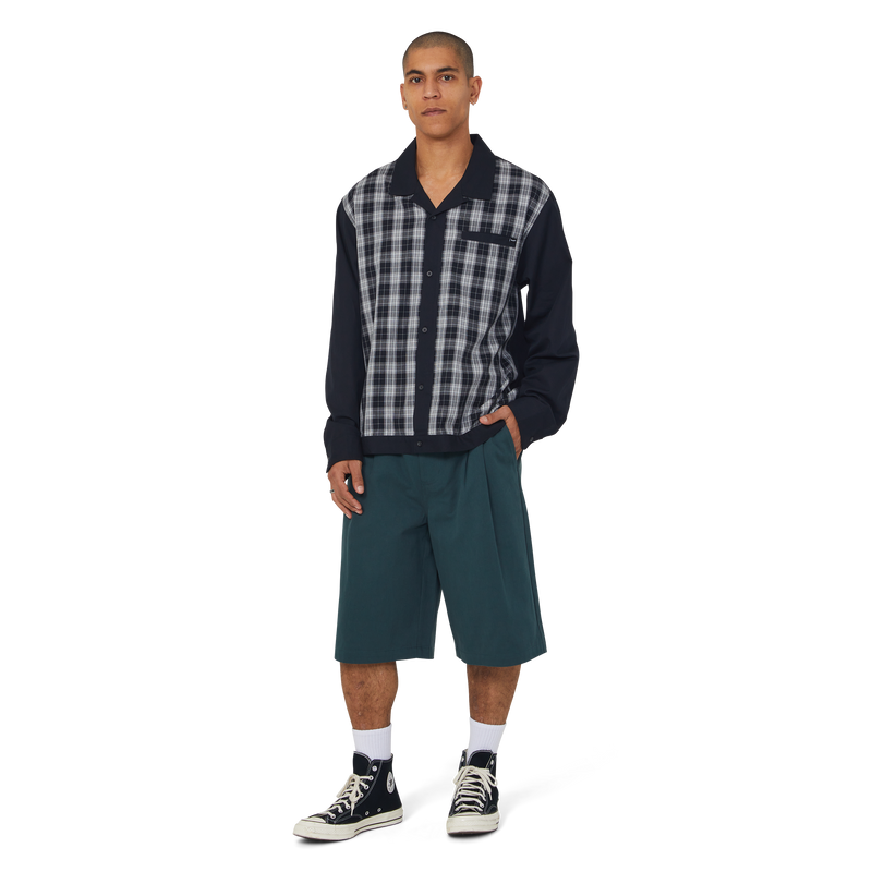 HUF Coolidge Plaid Long Sleeve Shirt Black