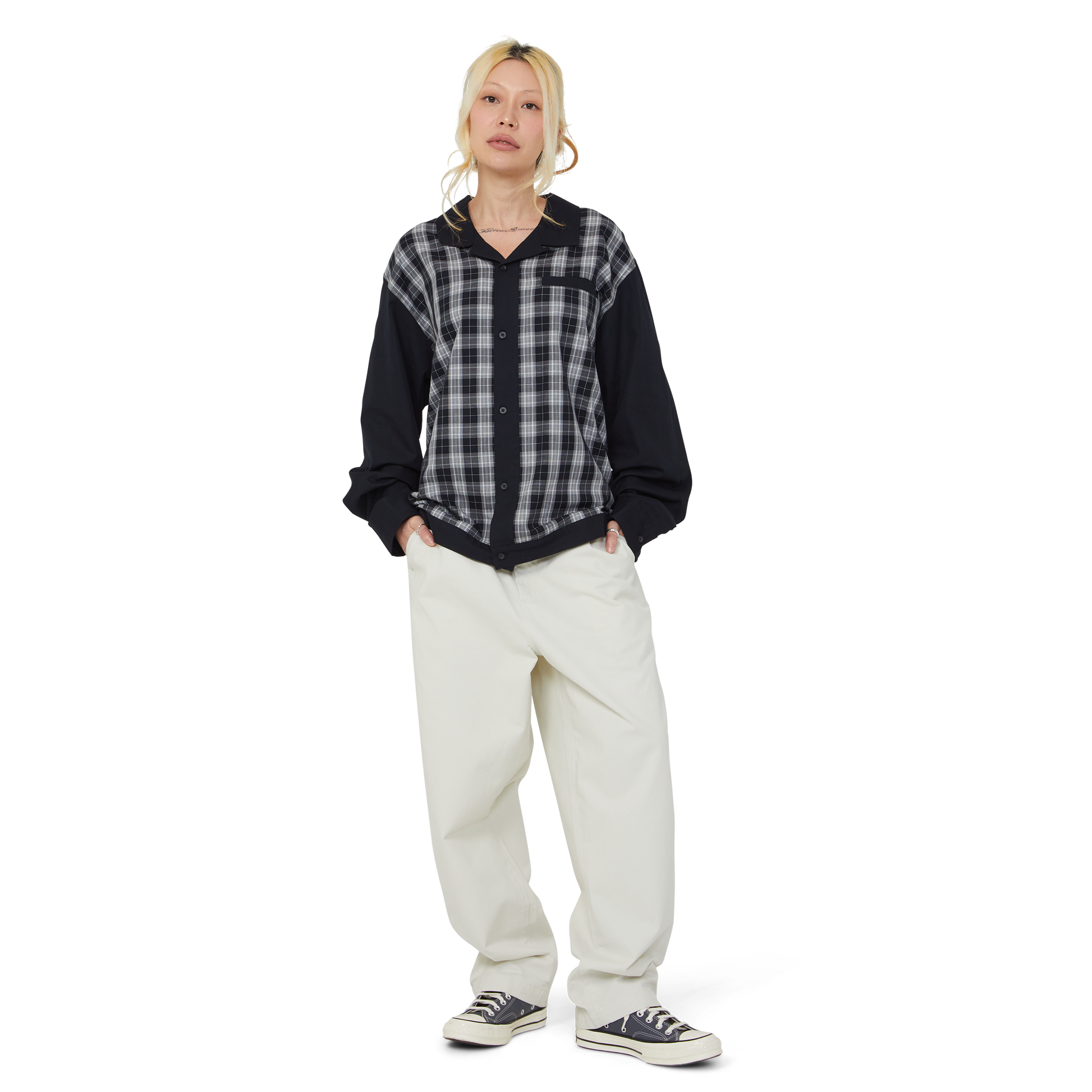 HUF Coolidge Plaid Long Sleeve Shirt Black