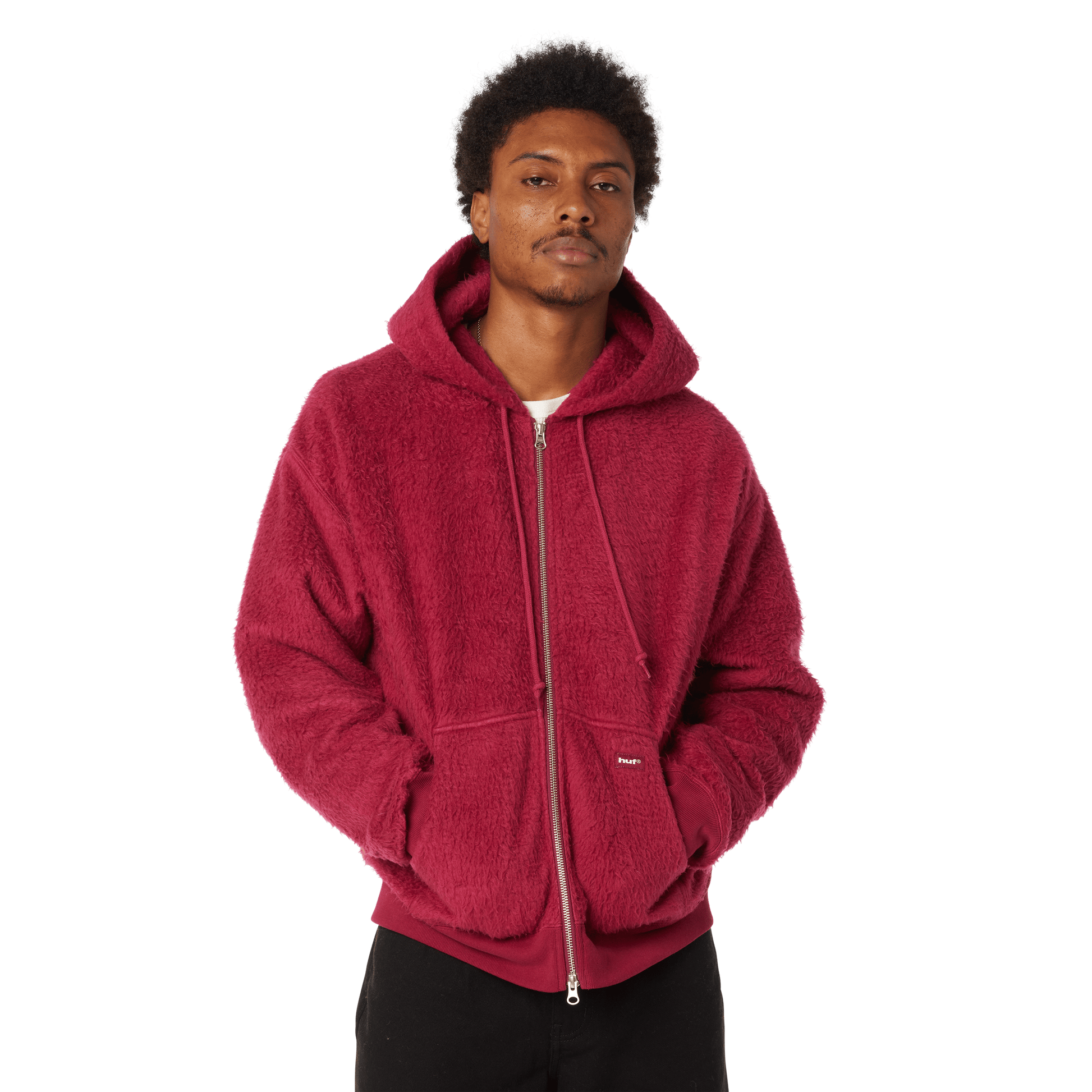 HUF Corso Heavyweight Full-Zip Hoodie Berry