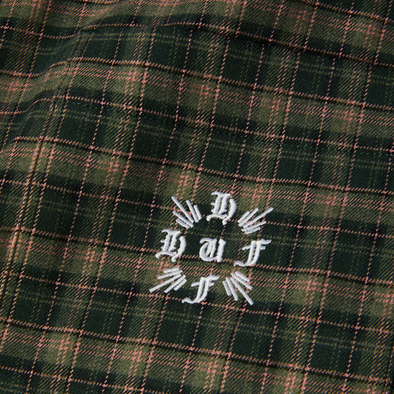 HUF Cross Plaid Long Sleeve Shirt Pine