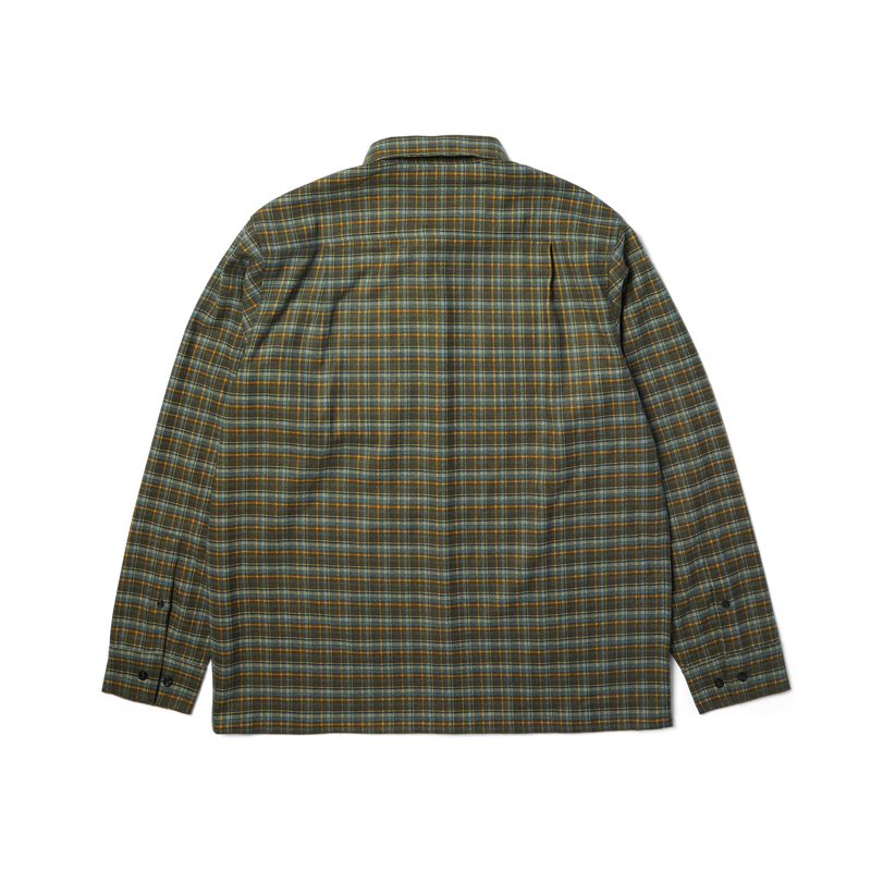 HUF Cross Plaid Long Sleeve Shirt Slate Blue