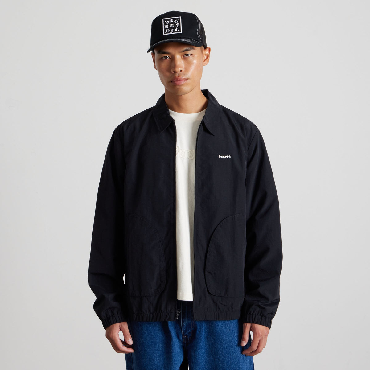 HUF Cross Trucker Hat Black