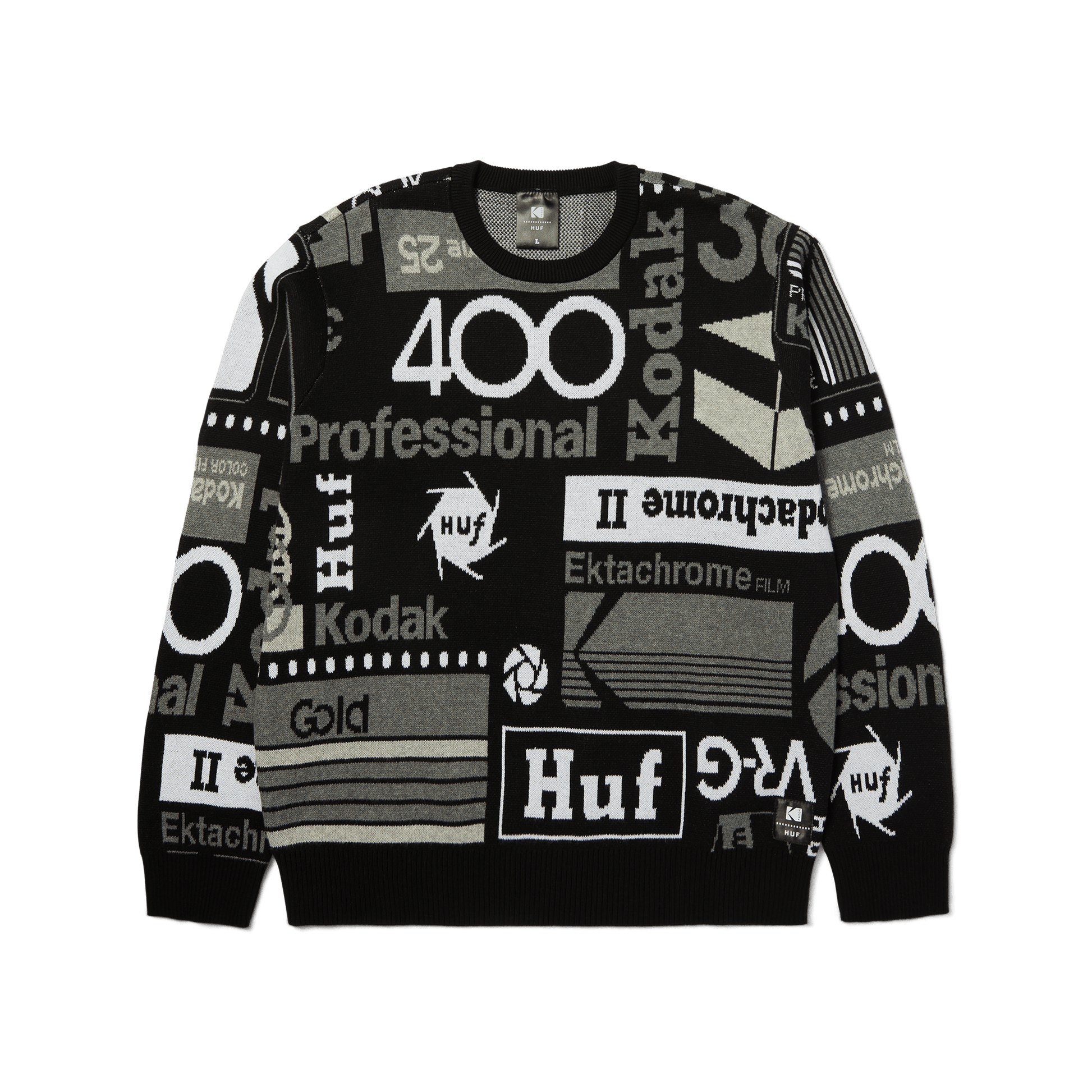 Huf x Kodak Dark Room Jacquard Knit Sweater Black