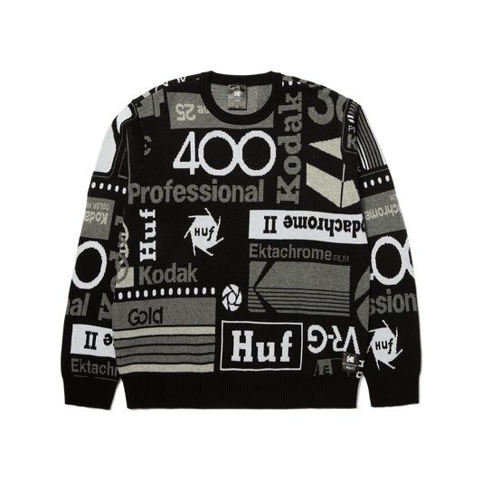 Huf x Kodak Dark Room Jacquard Knit Sweater Black