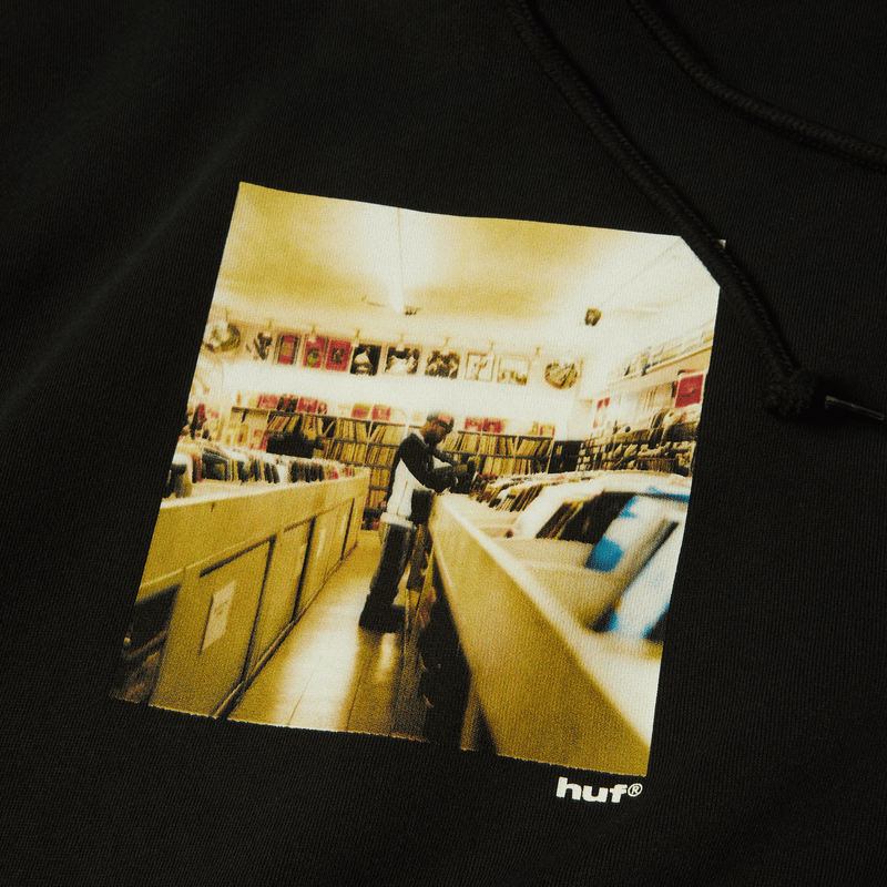 Huf x J Dilla Diggin Po Washed Hoodie Washed Black