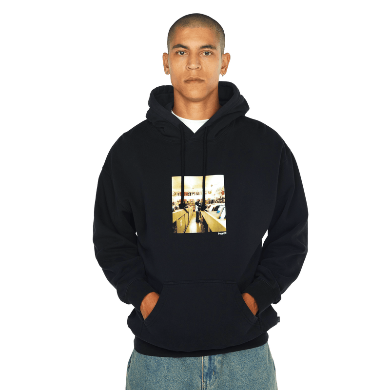 Huf x J Dilla Diggin Po Washed Hoodie Washed Black