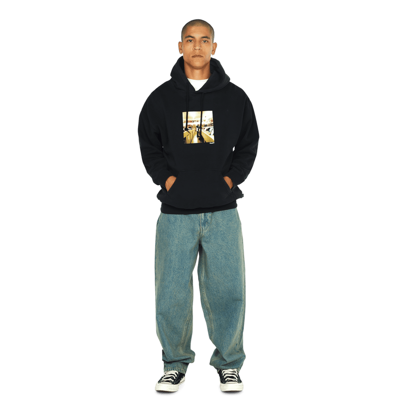 Huf x J Dilla Diggin Po Washed Hoodie Washed Black