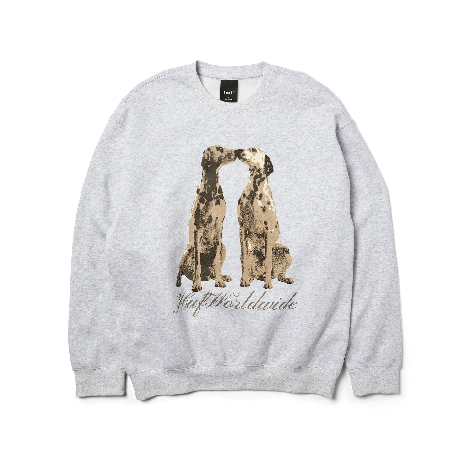 HUF Dogged Crewneck Sweatshirt Heather Grey