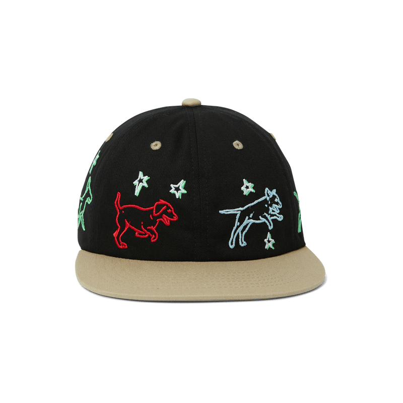 HUF Fetch 6 Panel Snapback Hat Black