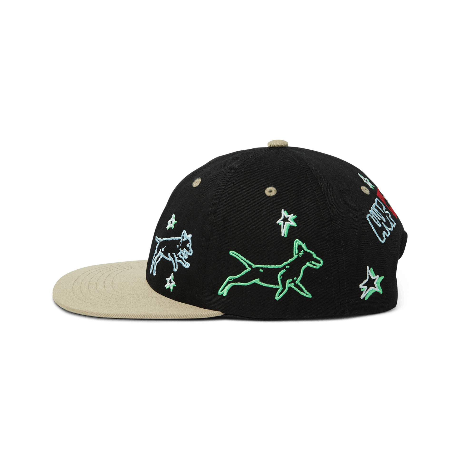 HUF Fetch 6 Panel Snapback Hat Black