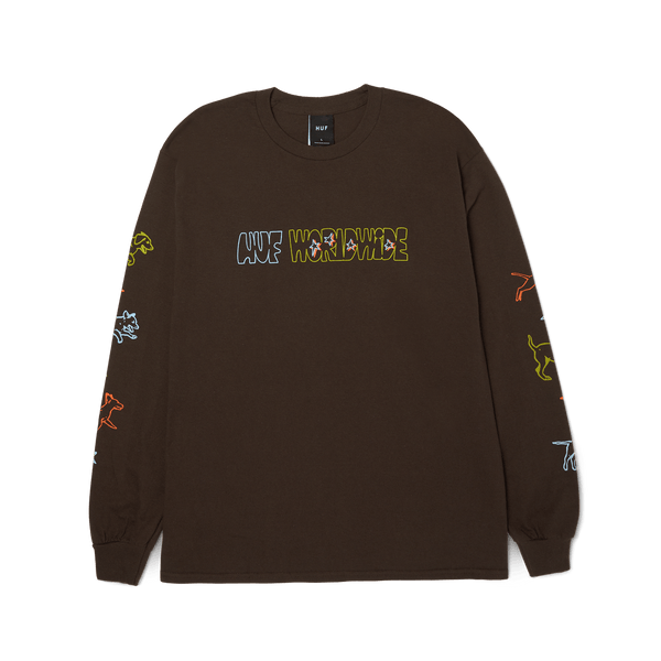 Huf Fetch Long Sleeve T-Shirt Chocolate