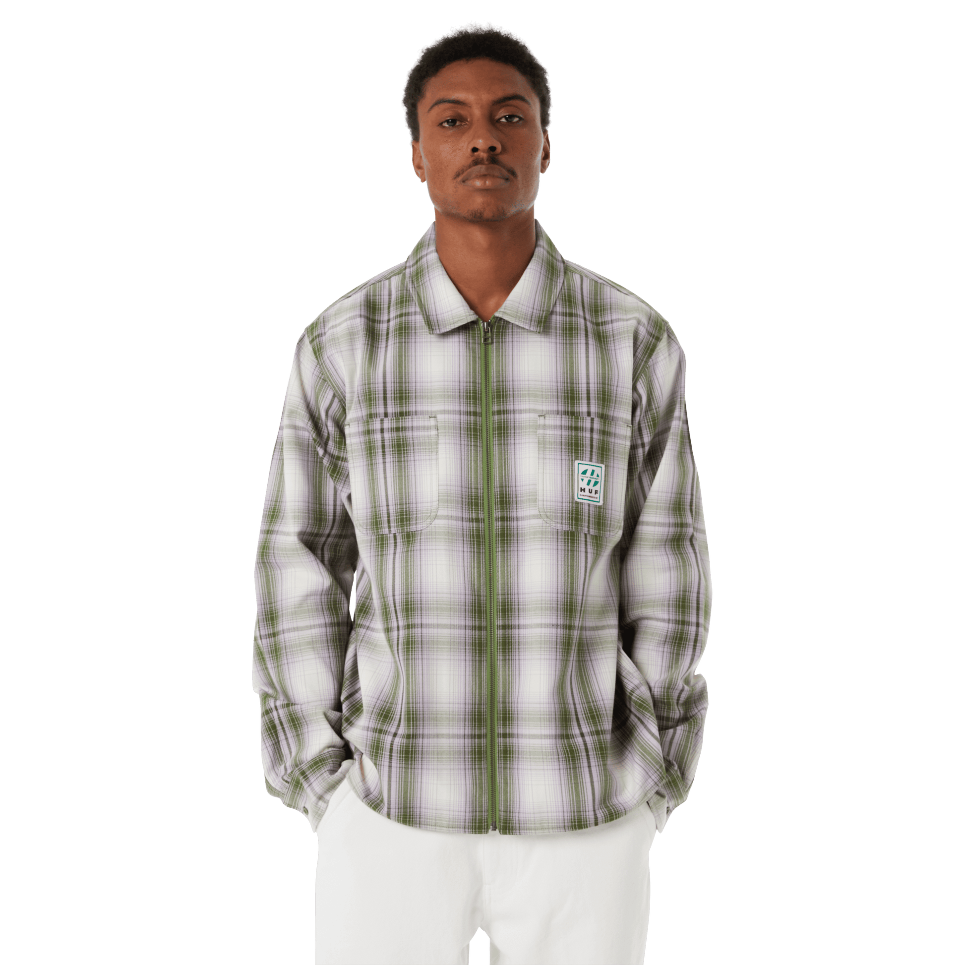 HUF Fillmore Plaid Shacket Leaf