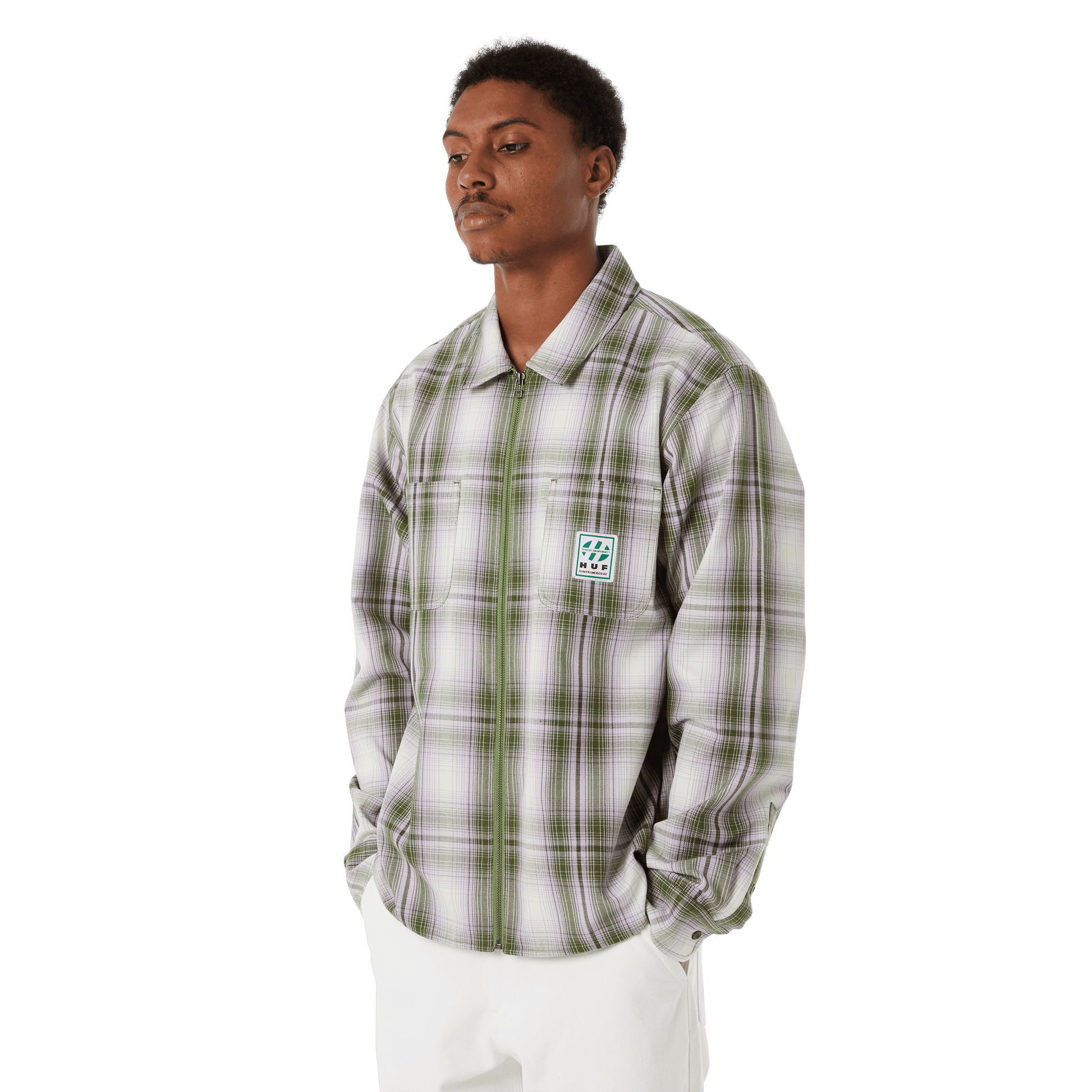 HUF Fillmore Plaid Shacket Leaf