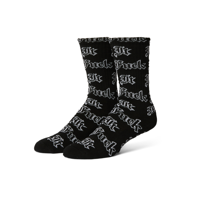 Huf Fuck It Old English Sock Black
