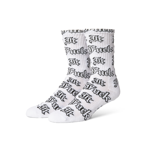 Huf Fuck It Old English Sock White