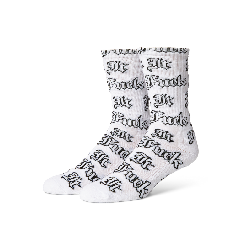 Huf Fuck It Old English Sock White