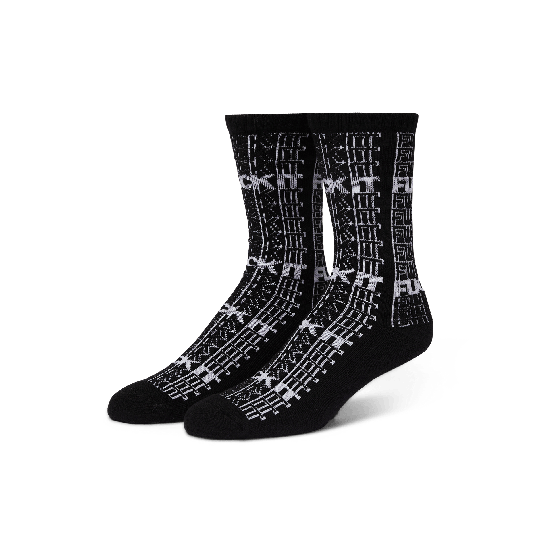 Huf Fuck It Repeat Crew Sock Black