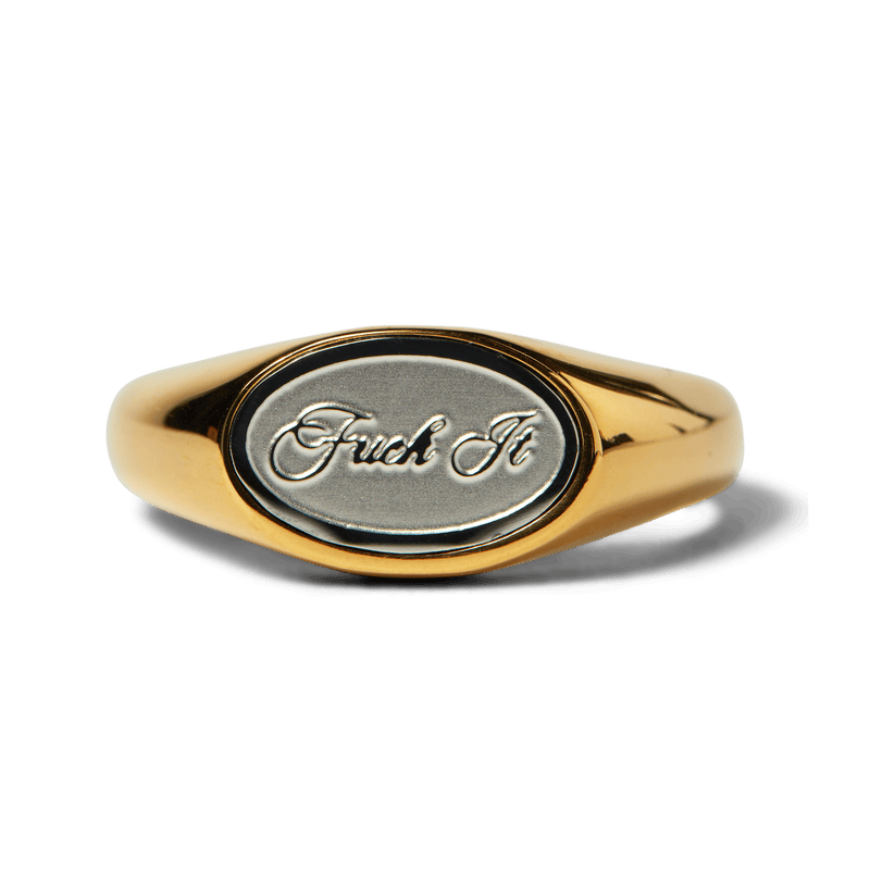 Huf Fuck It Signet Ring Gold