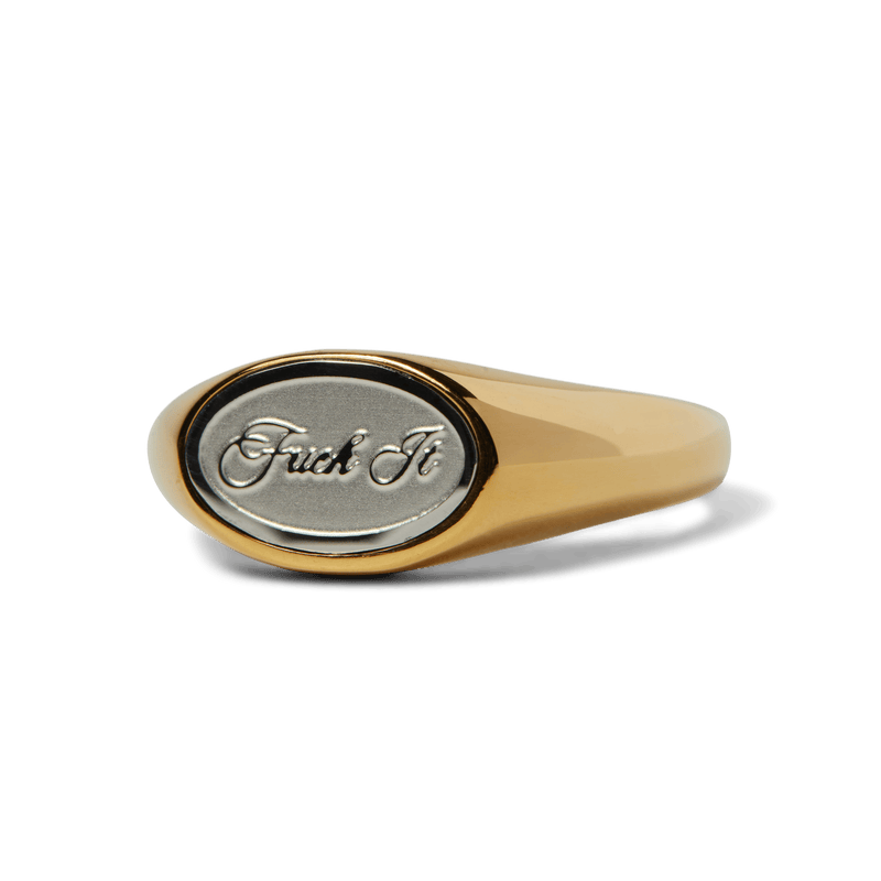 Huf Fuck It Signet Ring Gold