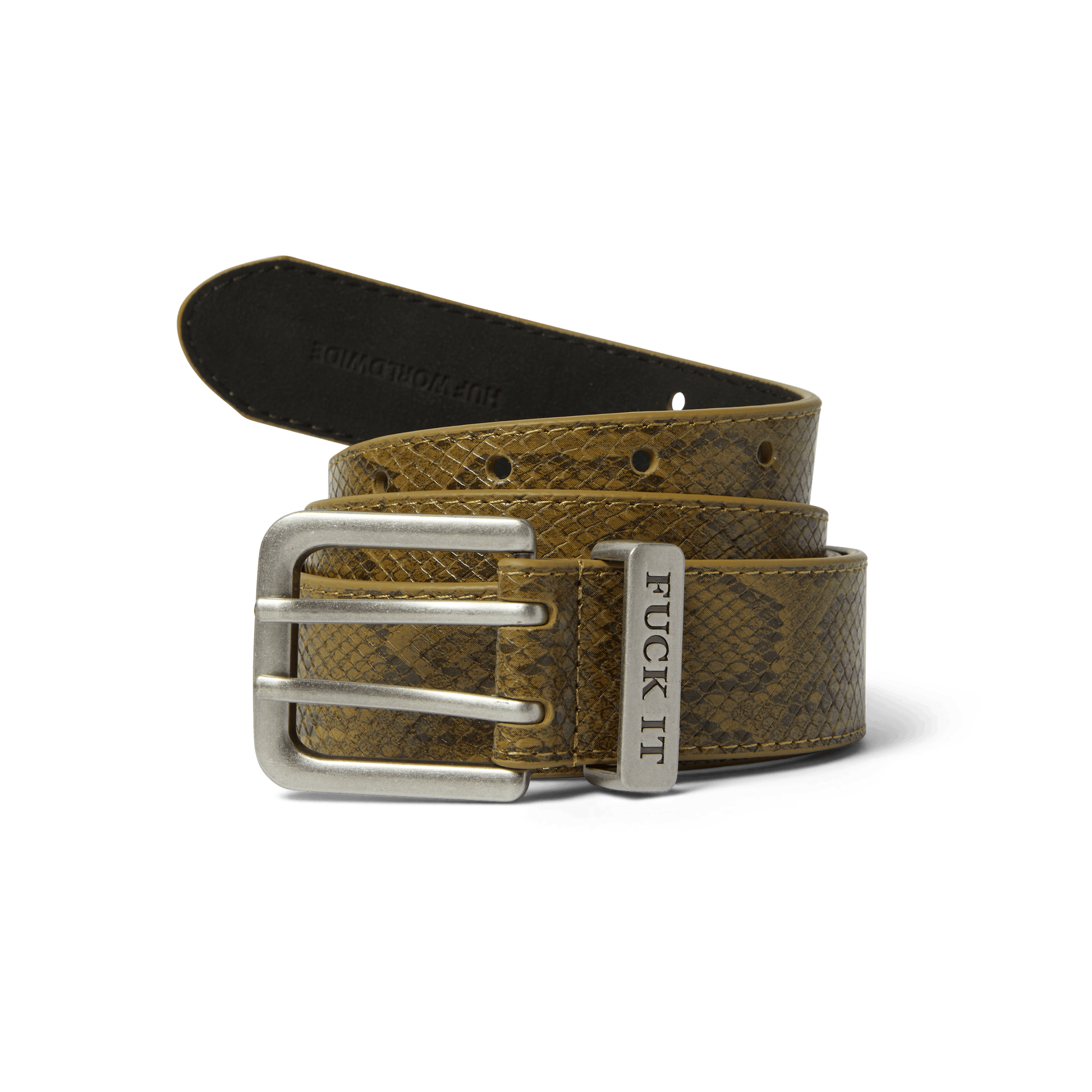 HUF Fuck It Snakeskin Belt Green