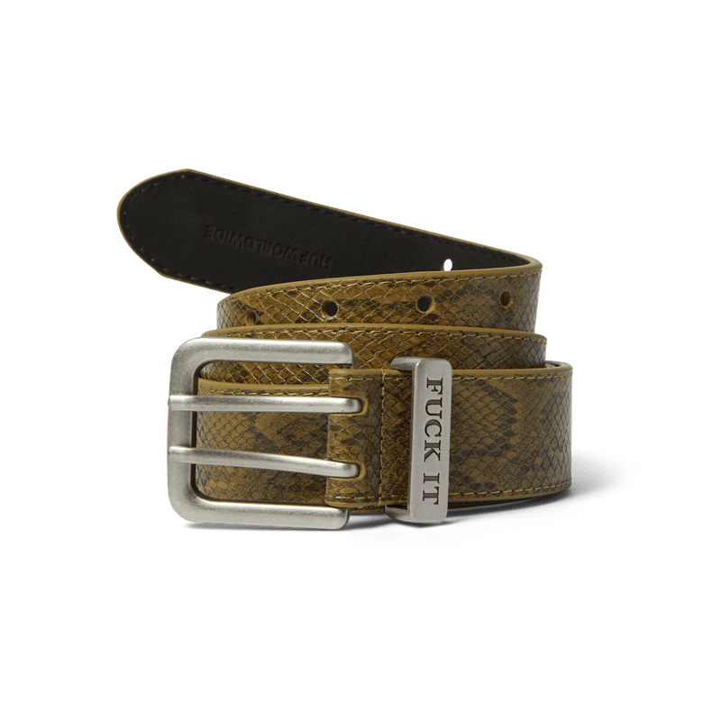 HUF Fuck It Snakeskin Belt Green