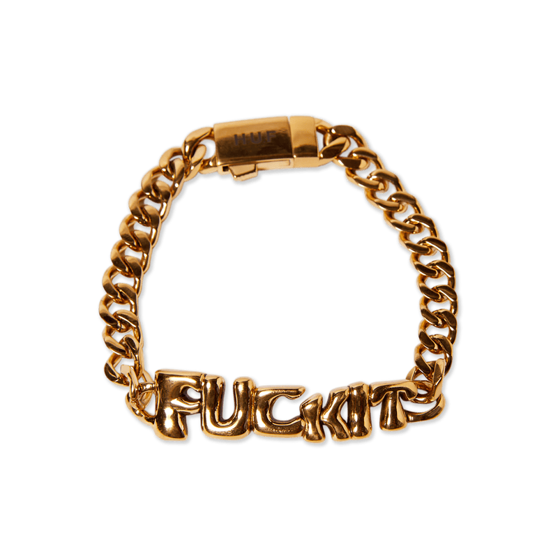 Huf Fuck It Warped Id Bracelet Gold