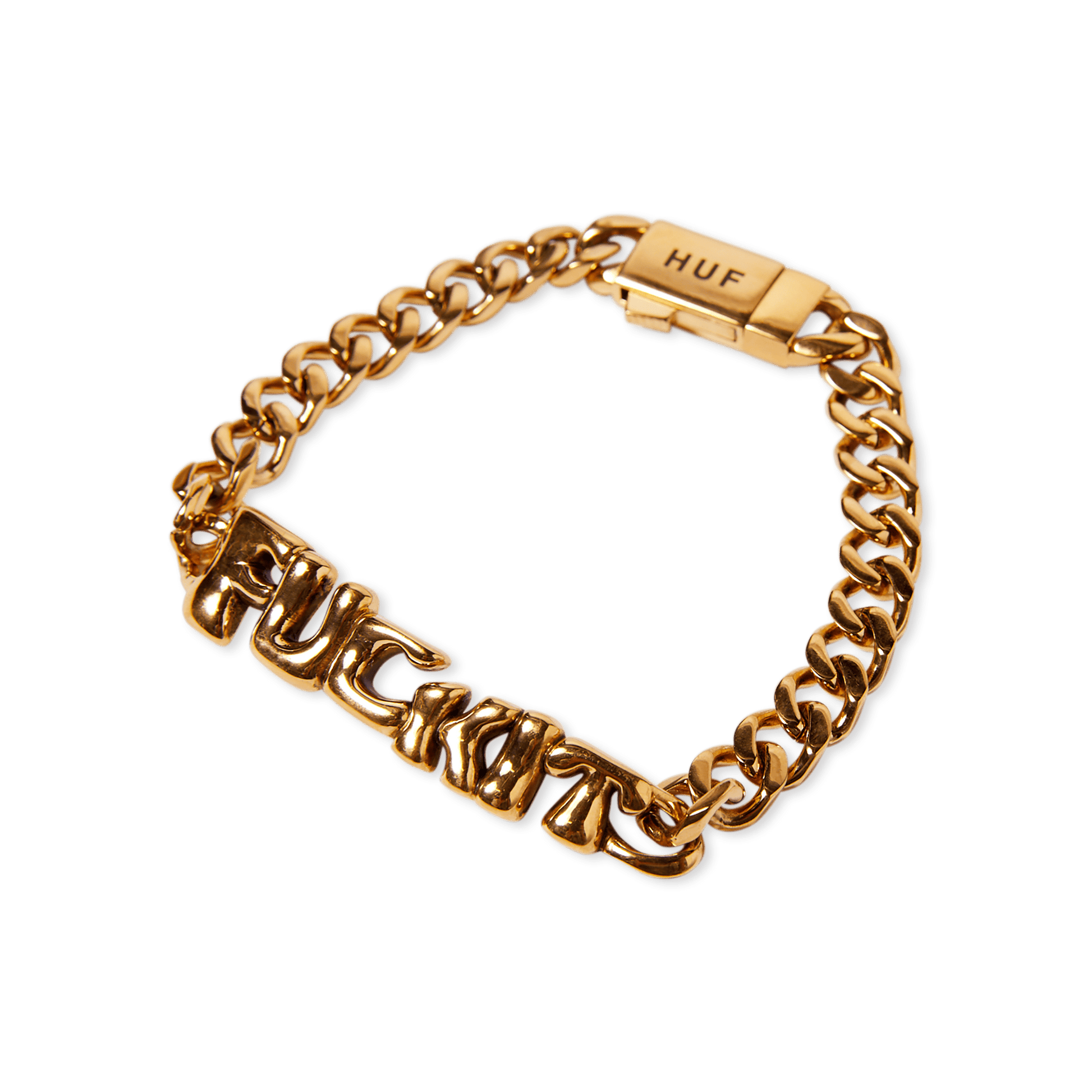 Huf Fuck It Warped Id Bracelet Gold