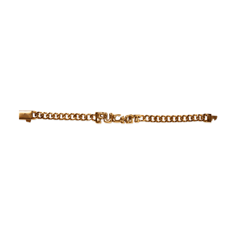 Huf Fuck It Warped Id Bracelet Gold