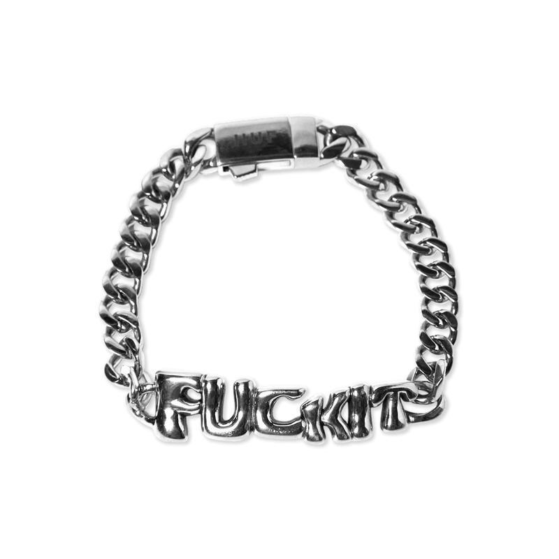 Huf Fuck It Warped Id Bracelet Silver