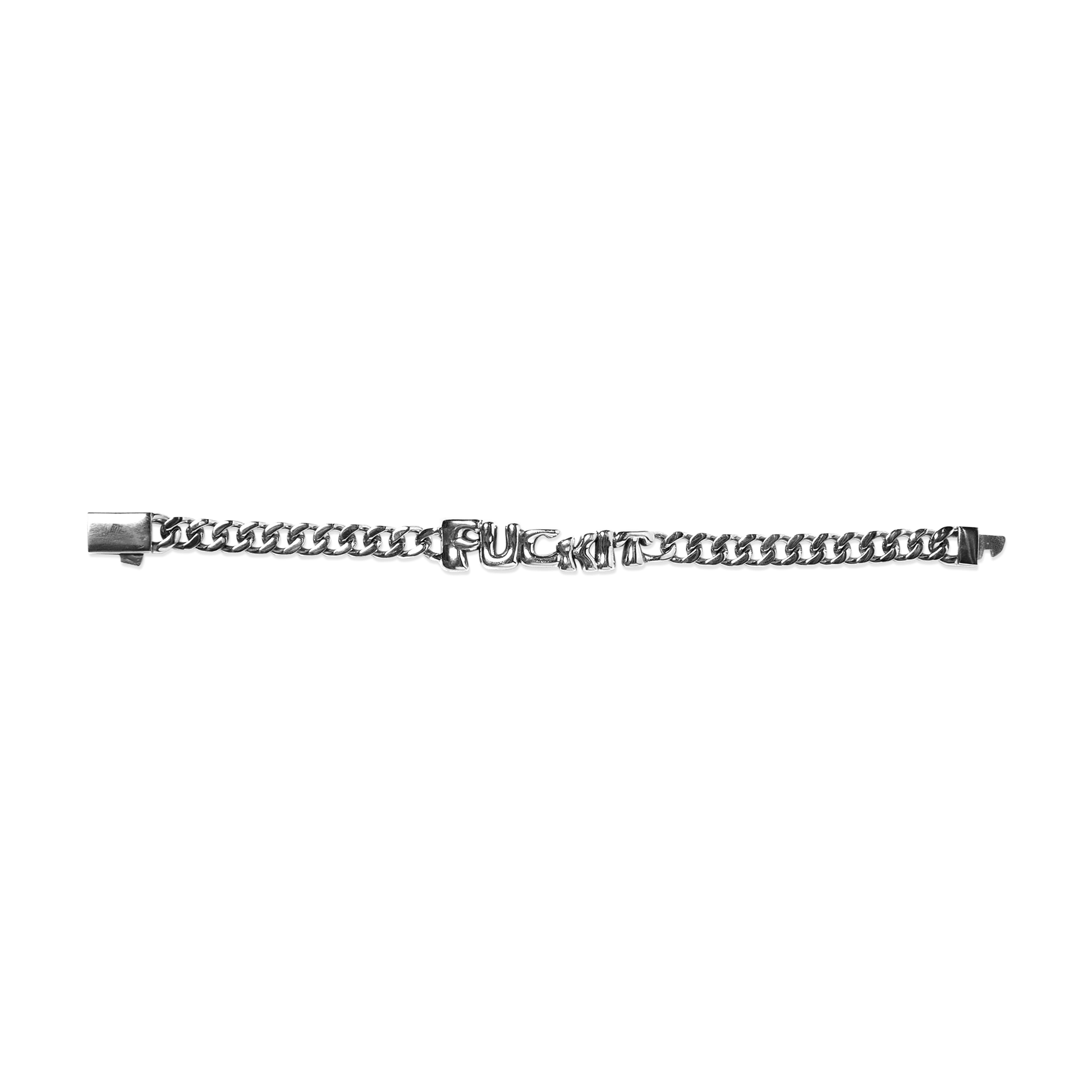 Huf Fuck It Warped Id Bracelet Silver