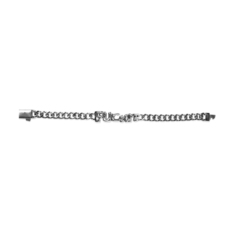 Huf Fuck It Warped Id Bracelet Silver