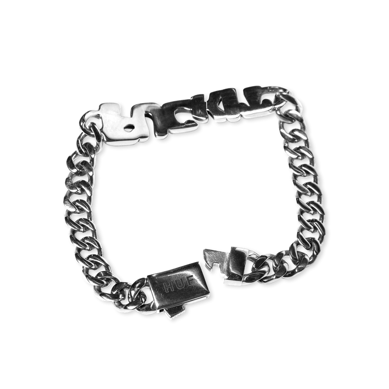 Huf Fuck It Warped Id Bracelet Silver