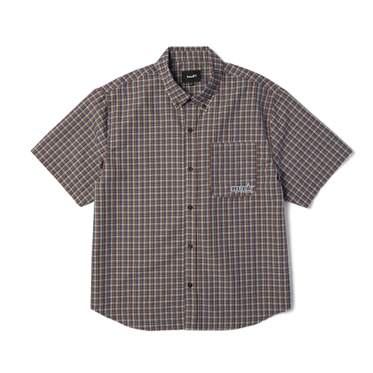 Huf Galaxy Plaid Woven Top Dark Brown