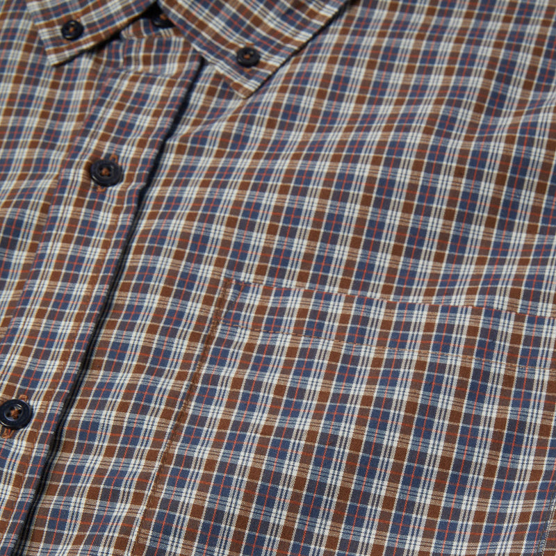 Huf Galaxy Plaid Woven Top Dark Brown