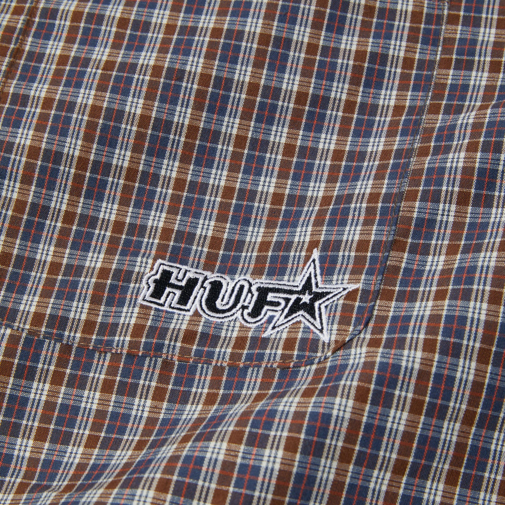 Huf Galaxy Plaid Woven Top Dark Brown