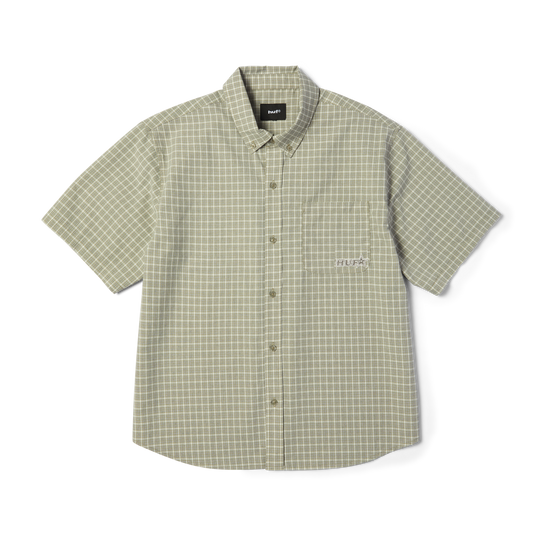 Huf Galaxy Plaid Woven Top Stone