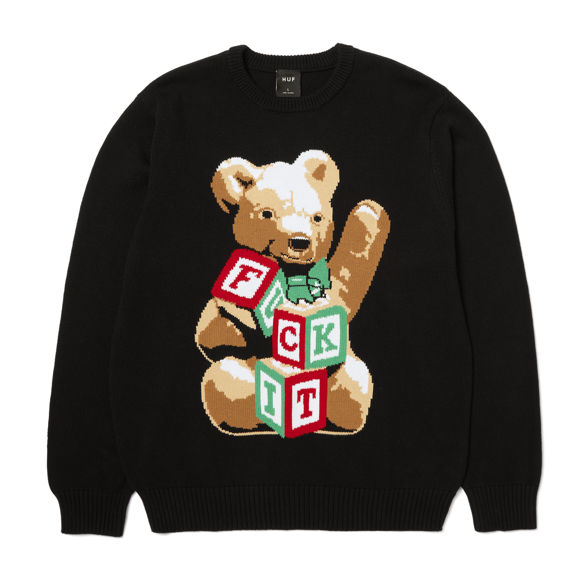 Huf Gift Bear Intarsia Sweater Black